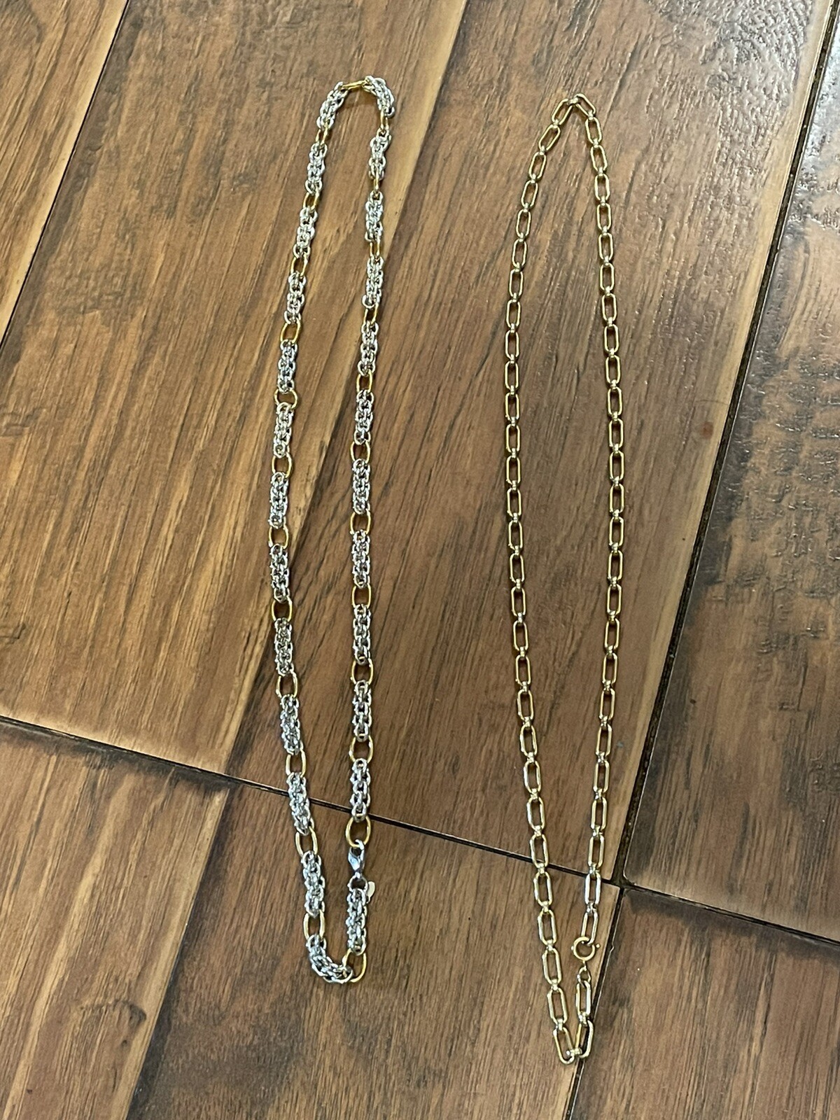 SW Virginia Estate Sale Find 15in Silver Tone, 15in Gold Tone Chains