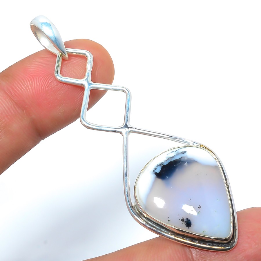 Dendritic Opal – Brazil Handmade 925 Sterling Silver Pendant 2.61″ P1524-49