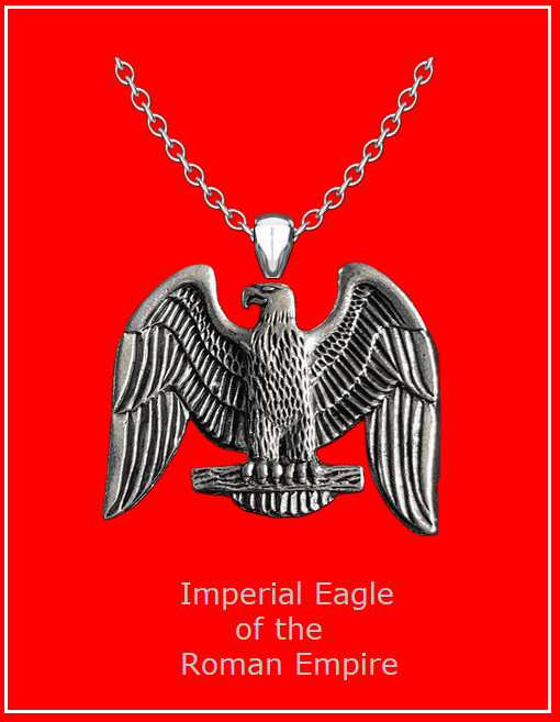 ROMAN EMPIRE EAGLE Necklace – 1 1/4″ Silver Steel Pendant – 24″ Stainless Chain