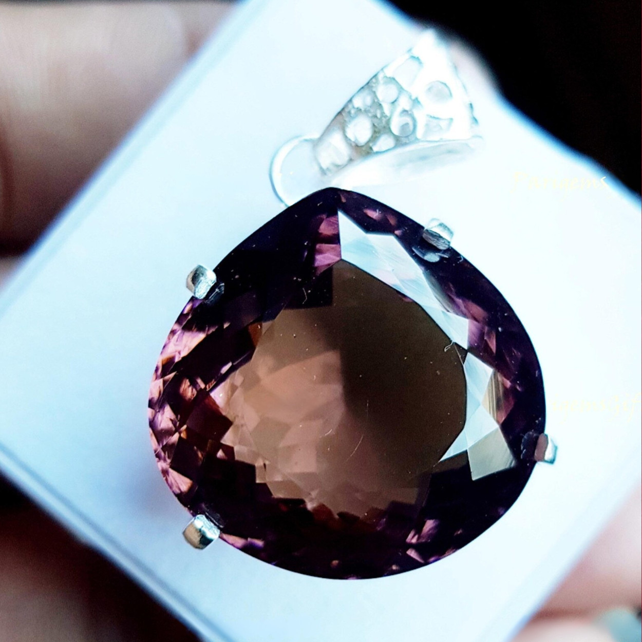 70+ Ct Lab Created Color Change Alexandrite Heart Cut 925 Silver Pendant