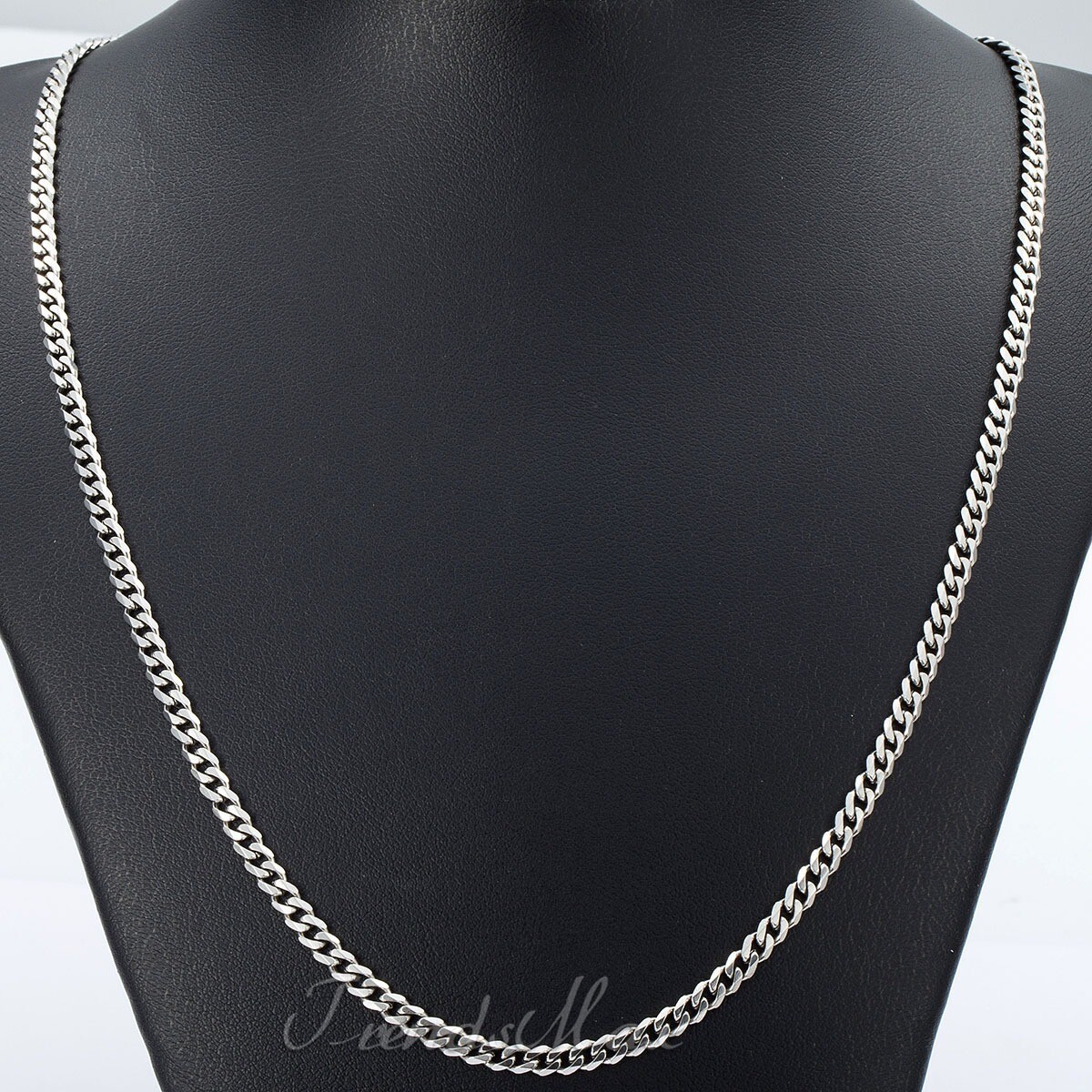 3MM 26inch Mens Chain Curb Link Silver Tone Stainless Steel Necklace Wholesale