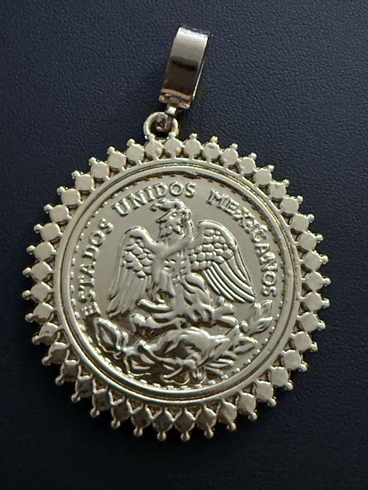 50 Centenario Peso 14k Gold Plated Bezel And Necklace