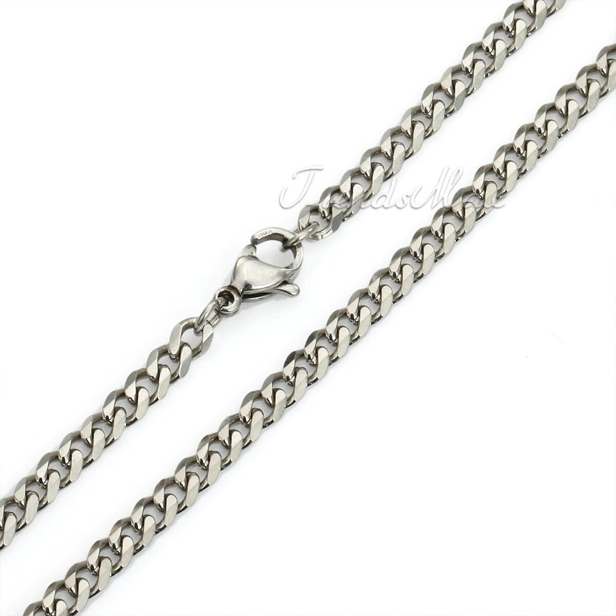 3MM 26inch Mens Chain Curb Link Silver Tone Stainless Steel Necklace Wholesale