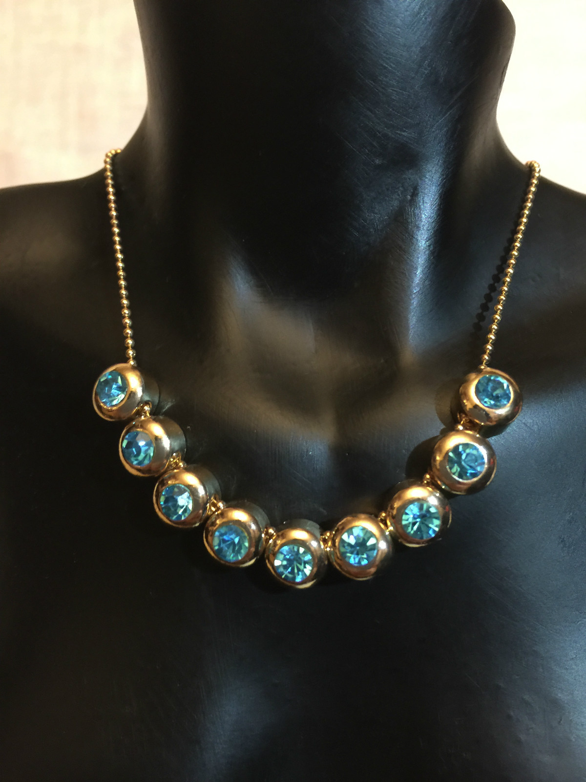 Liberty Blue Halo Crystal Necklace