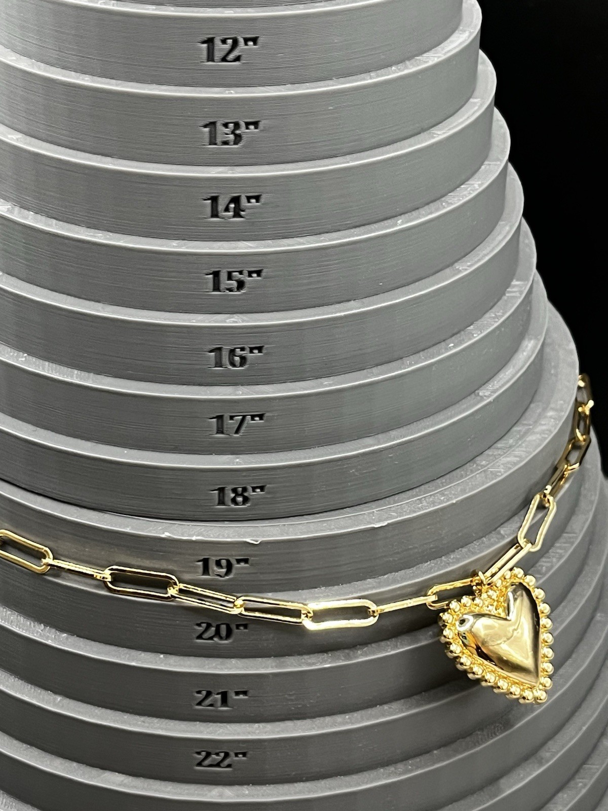 Modern stackable Michelle McDowell 18k Gold Plated Heart necklace 19” NWOT