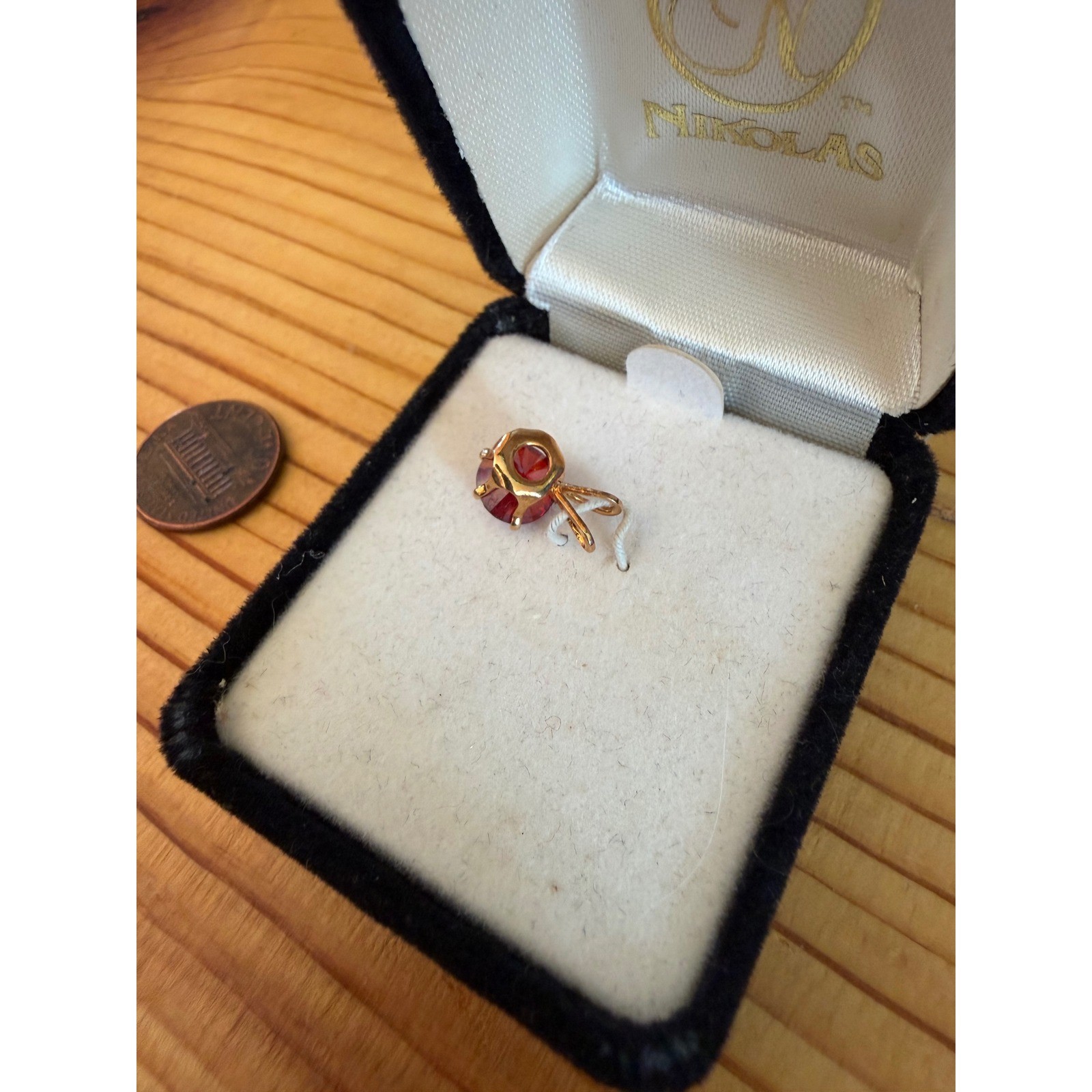 Vintage House of Nikolas 3ct Cubic Zerconia Ruby Yellow Gold-filled Pendant