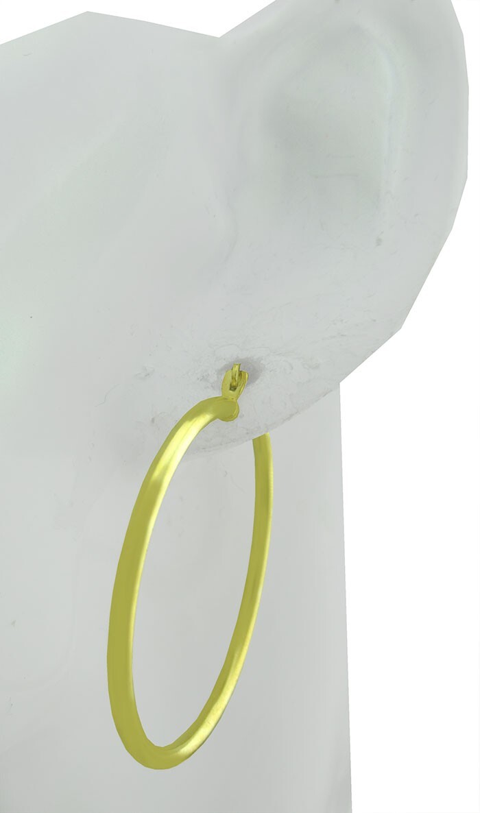 HOOP/HUGGIES EARRING 14k YELLOW GOLD PLATED – New With Tag – 35 mm DIAMETER
