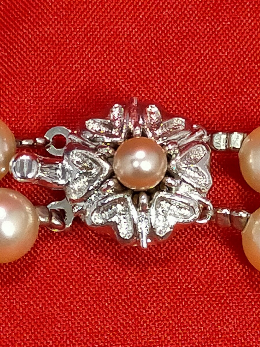Akoya Genuine Pearl Necklace Pink 6.9mm-7.2mm Silver Fittings 46cm From Japan
