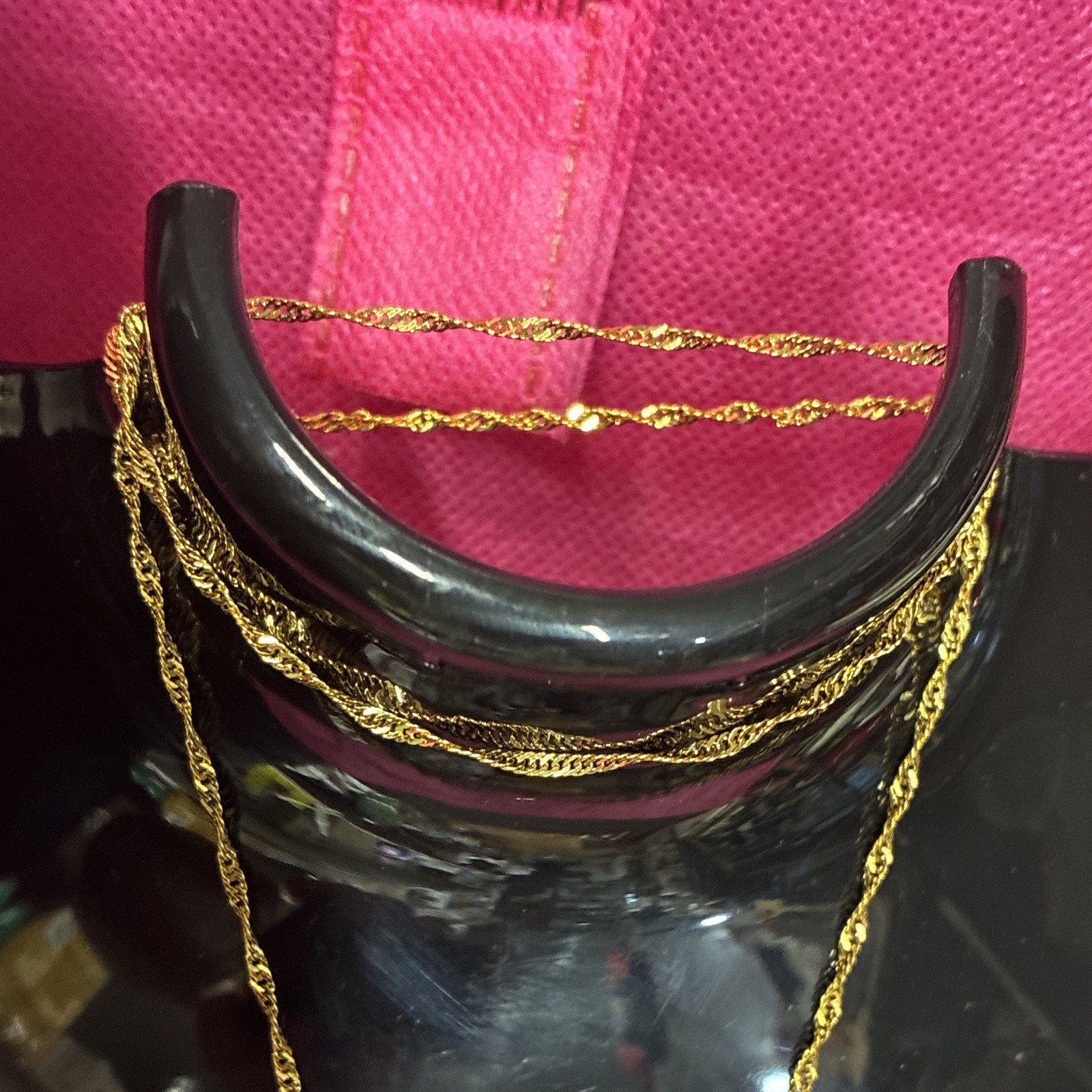 Gold Tone Metal Rope Chain Necklace Heart Charm Pendant No Stone 0 Gems