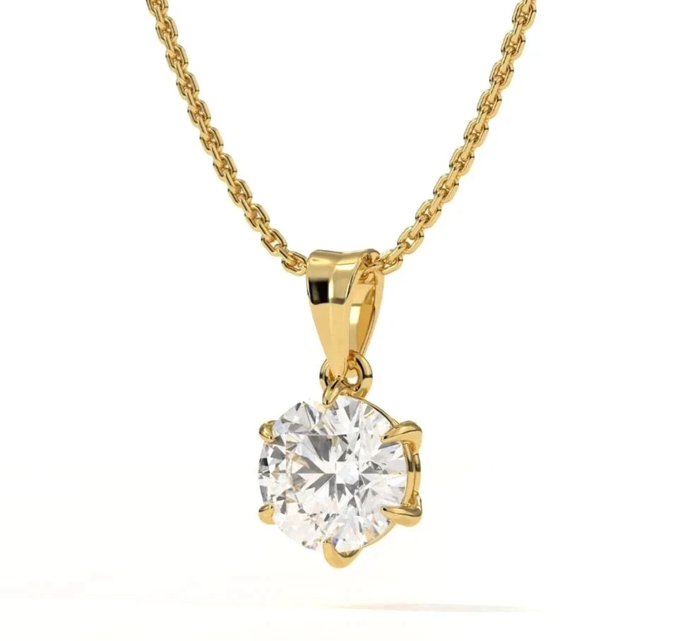 3.00 Ct VVs1 White Diamond Pendant With Certificate, Great Shine, 18″ Chain FREE