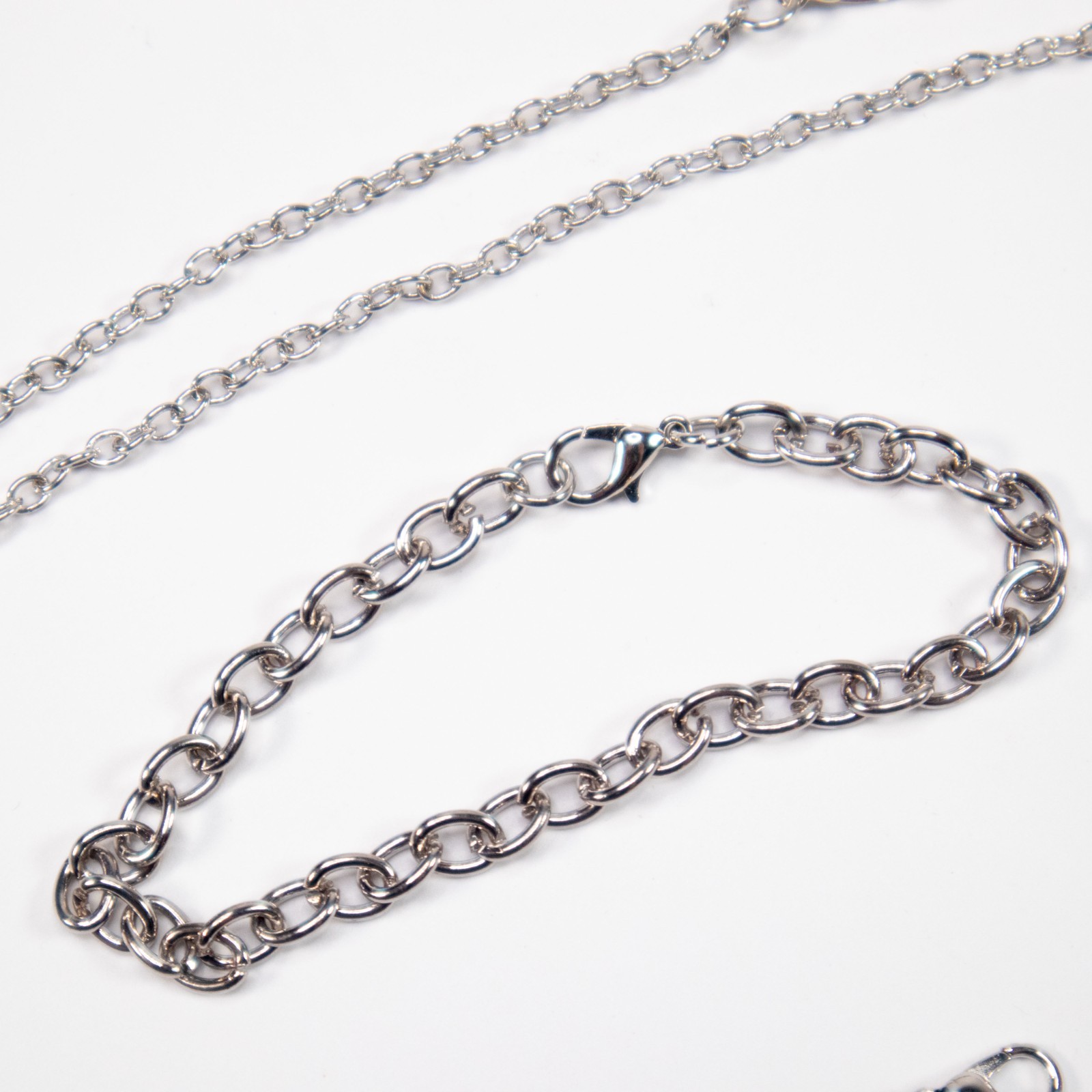Necklace Bracelet chain Silver 3 decorative clips With The Band Rock Star LOL