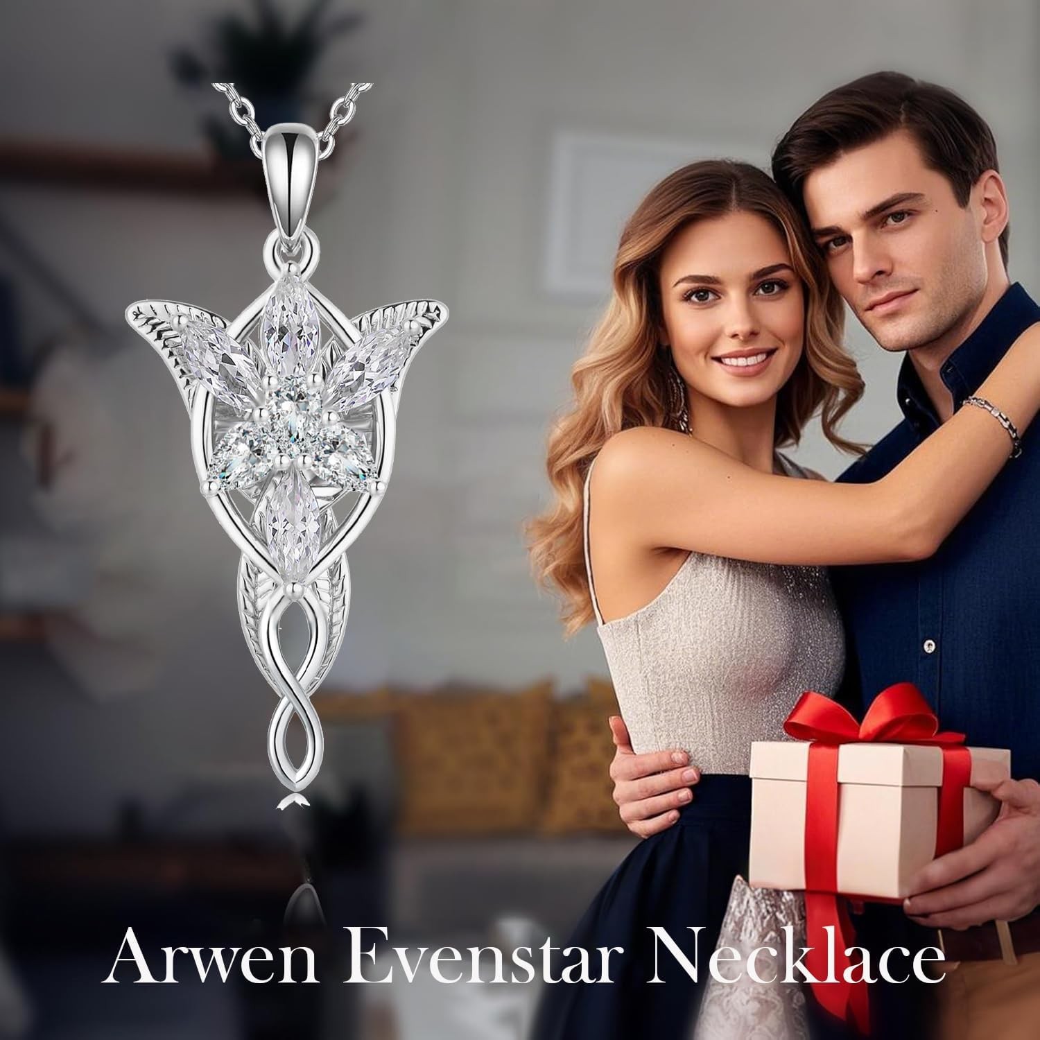 Arwen Evenstar Necklace for Women Wife 925 Sterling Silver Pendant Jewelry Gifts