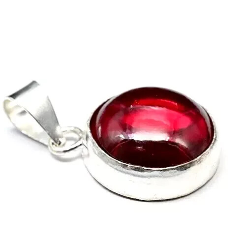 Natural Certified Red Ruby 49 Ct Cabochon Loose Gemstone 925 Silver Pendant