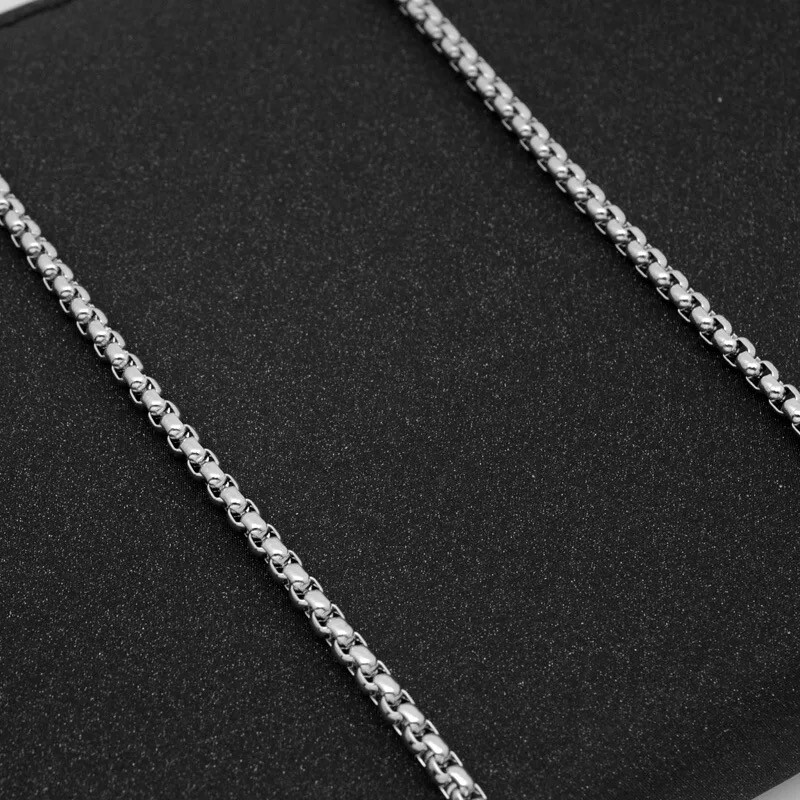 Wholesale Stainless Steel Square Rolo Box Cylinder Chain Necklace Mens & Womens