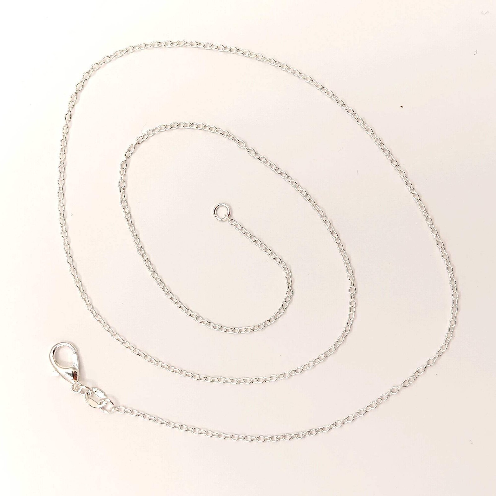 Dainty Silver Plated Cable Chain Necklace Lobster Clasp, 2.0×1.4 mm