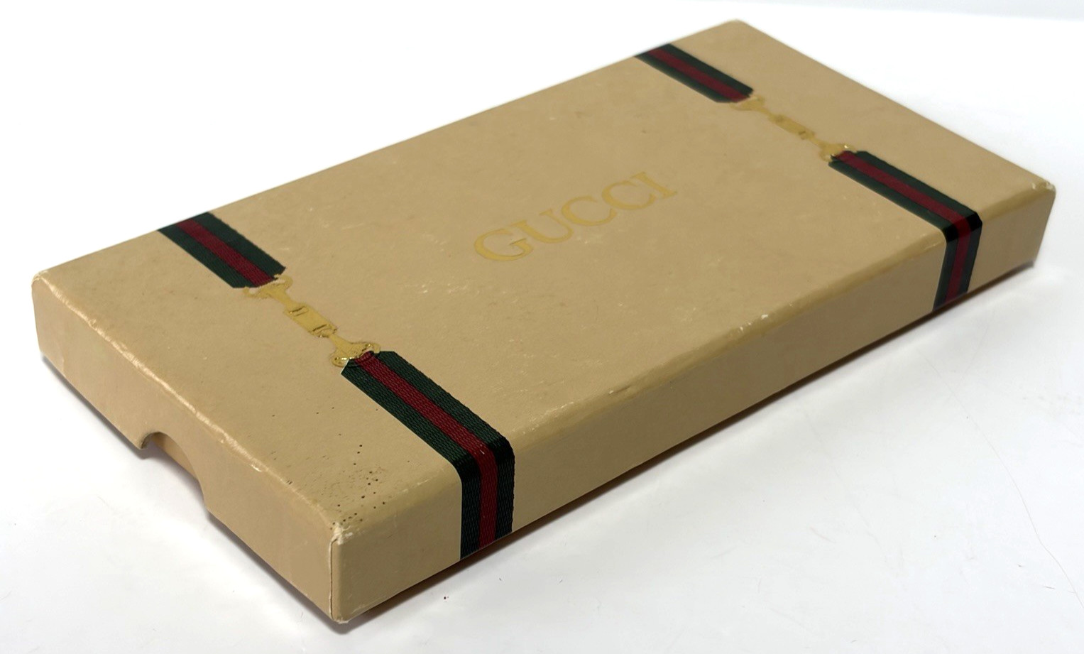 Vintage Gucci Navy Enamel GG Perfume Bottle Motif Necklace Pendant Gold-tone