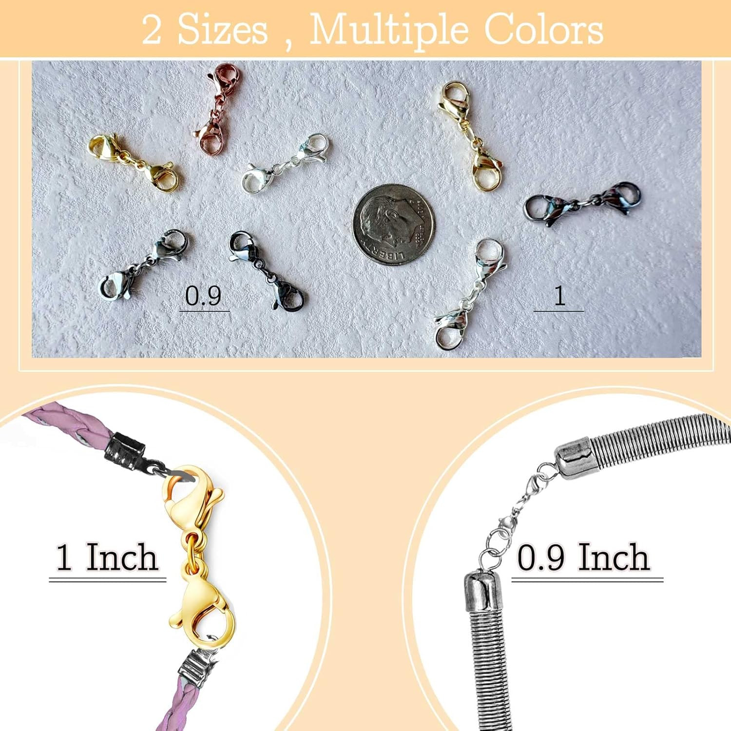 10 Pack Double Lobster Clasp Necklace Clasp Classic Double End Design Necklace C
