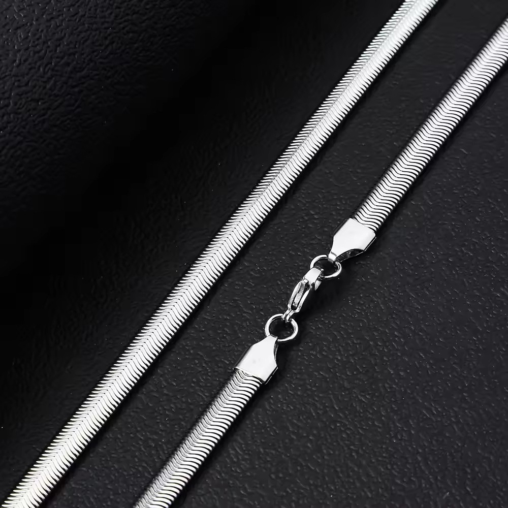 Silver Plated Flat Snake Chain 18- 24 In Necklace 2-4 mm Men Women Jewelry USA