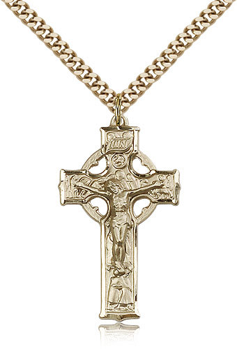 Gold Filled Crucifix Pendant For Men On 24 Chain – 30 Day Money Back Guarantee
