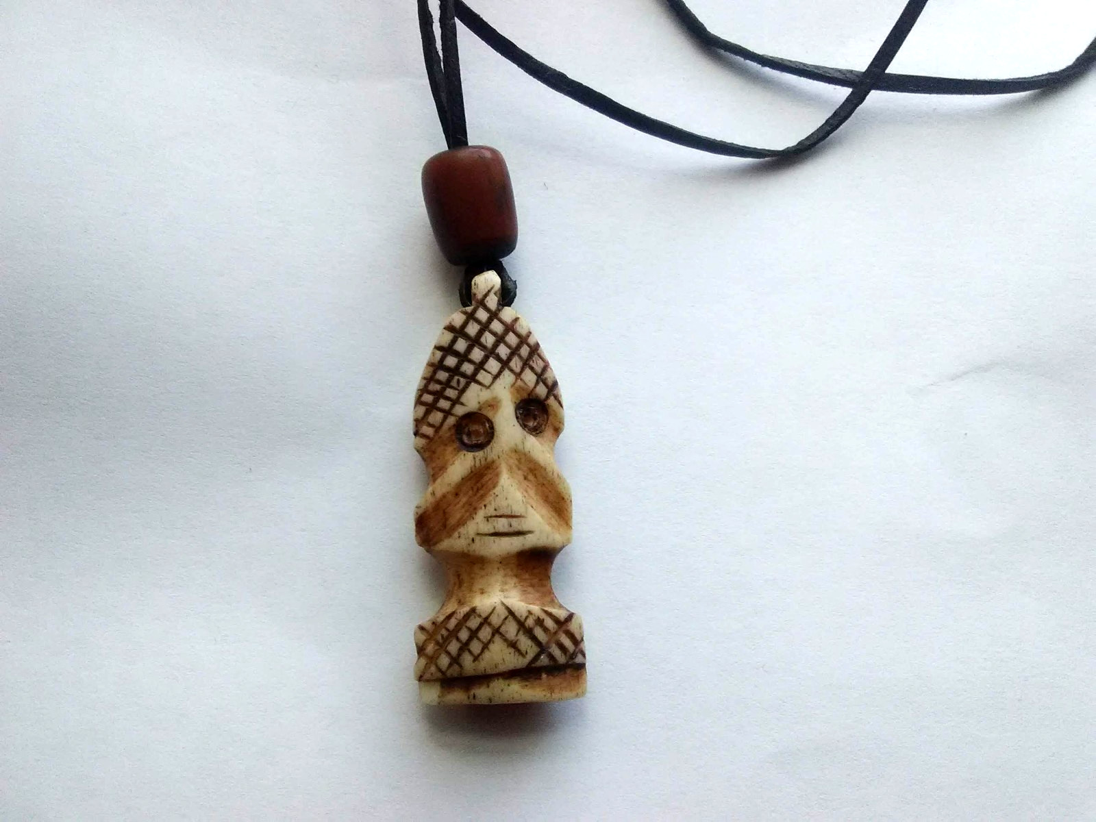 Necklace Ethnic Tribal Hawaiian Carved Tiki Surfer 24″ Gift US Seller New