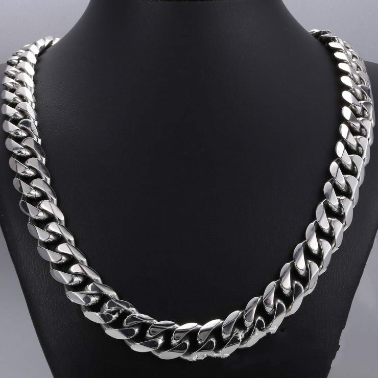 Polisihed Stainless Steel Necklace Curb Chain For Mens Boys 13mm 26” Jewelry
