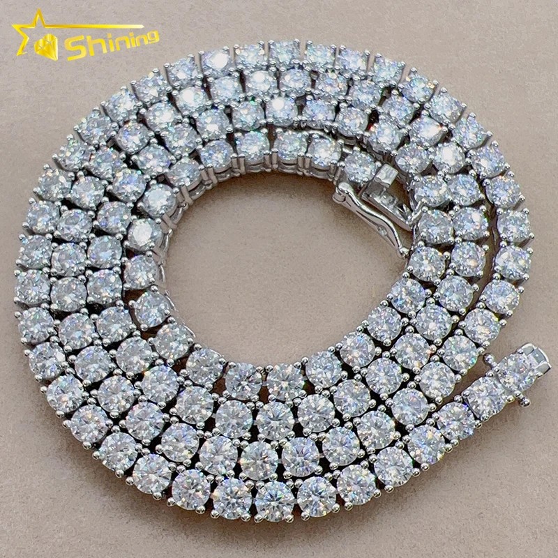 2-6.5mm D Color VVS Moissanite Tennis Chain Necklace Bracelet Gift S925 Silver