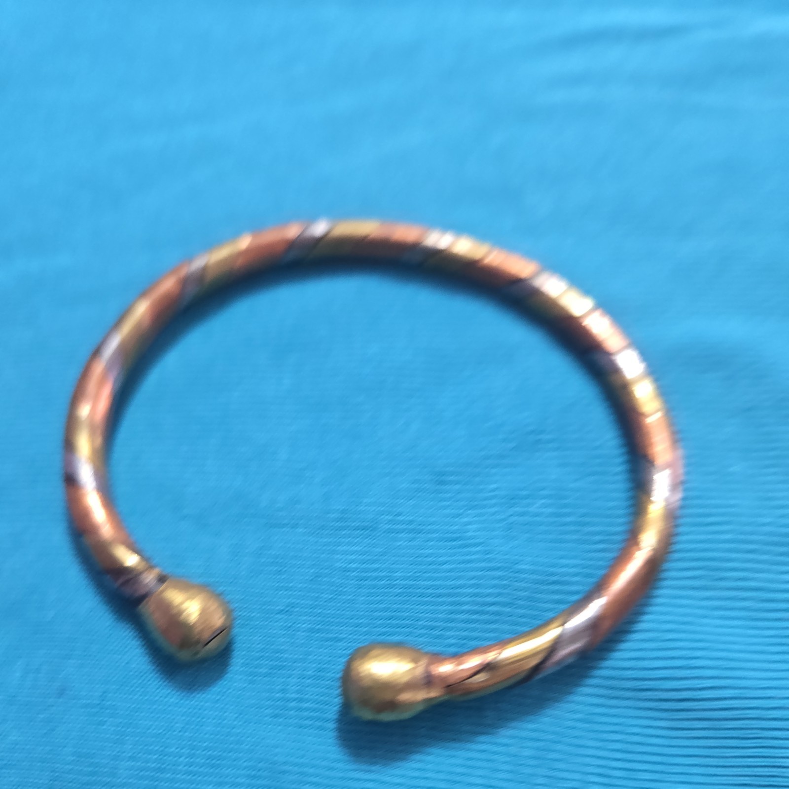 Brass Copper Nickel Three Tone Handmade Open UNISEX Cuff Bracelet: