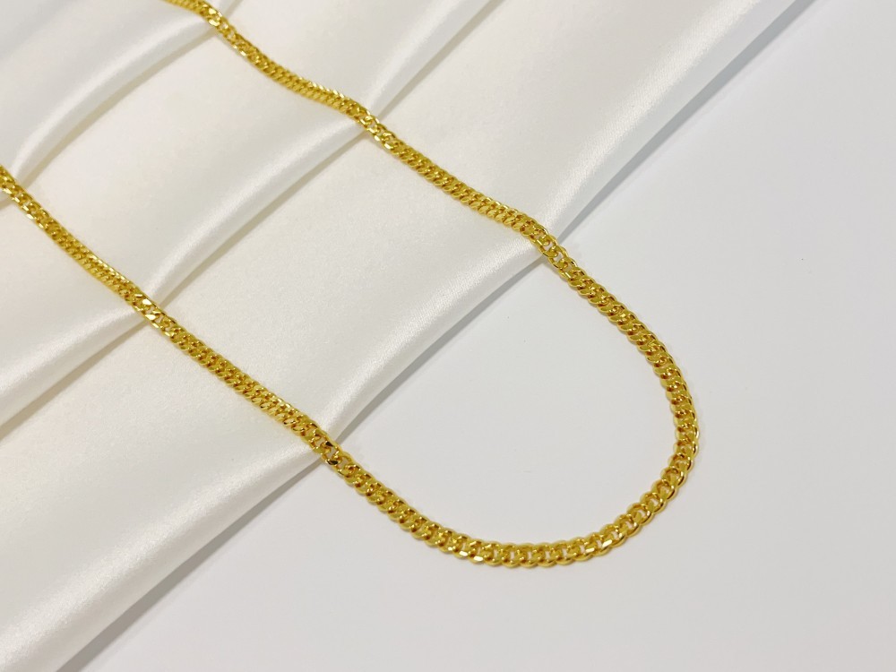 Solid 18K Yellow Gold 4mm Cuban Curb Chain Necklace 22″Italian Made Mens Jewelry