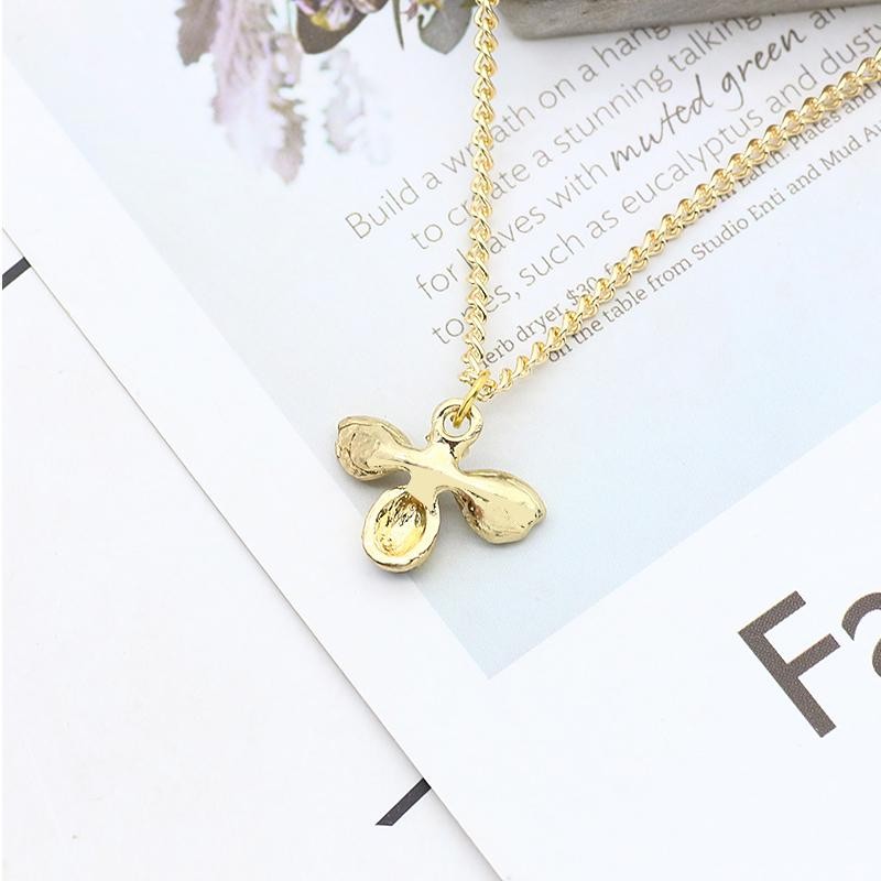 Cute Bee Pendant Necklace Women Girls Crystal Wings Long Chain Jewelry Gift