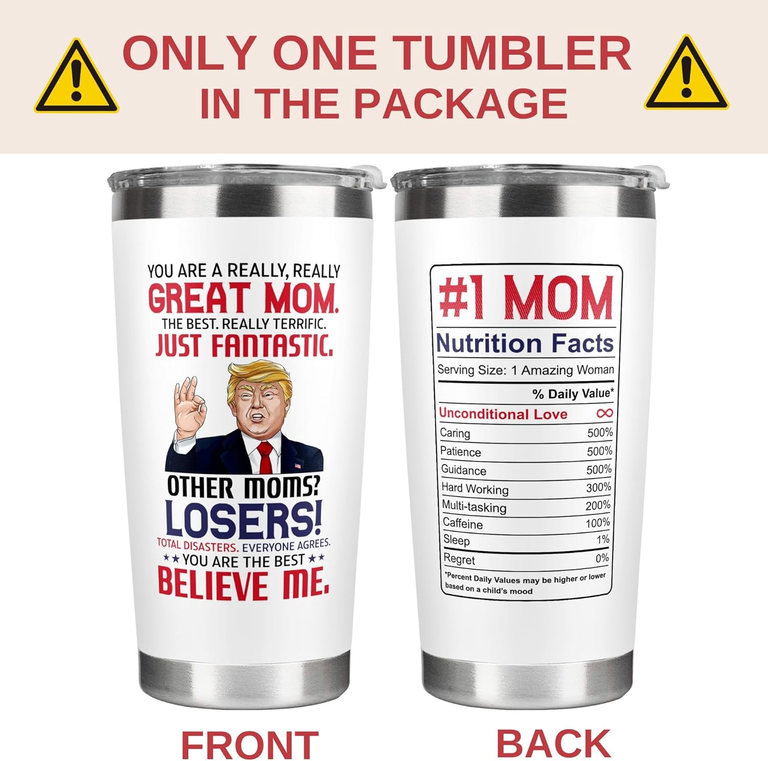 Mom Gift 20oz Stainless Steel Tumbler Birthday Christmas Valentines Day Cup Set