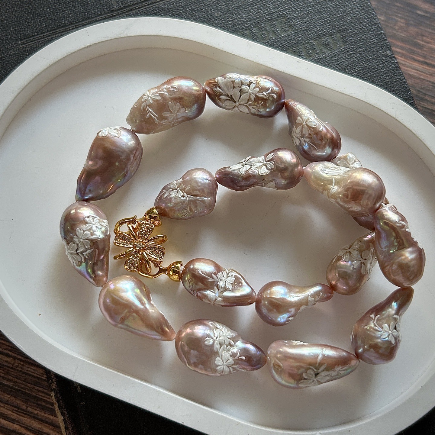16-20″ Baroque Pearl Necklace Natural Freshwater Purple Pearl Handmade 9-10mm