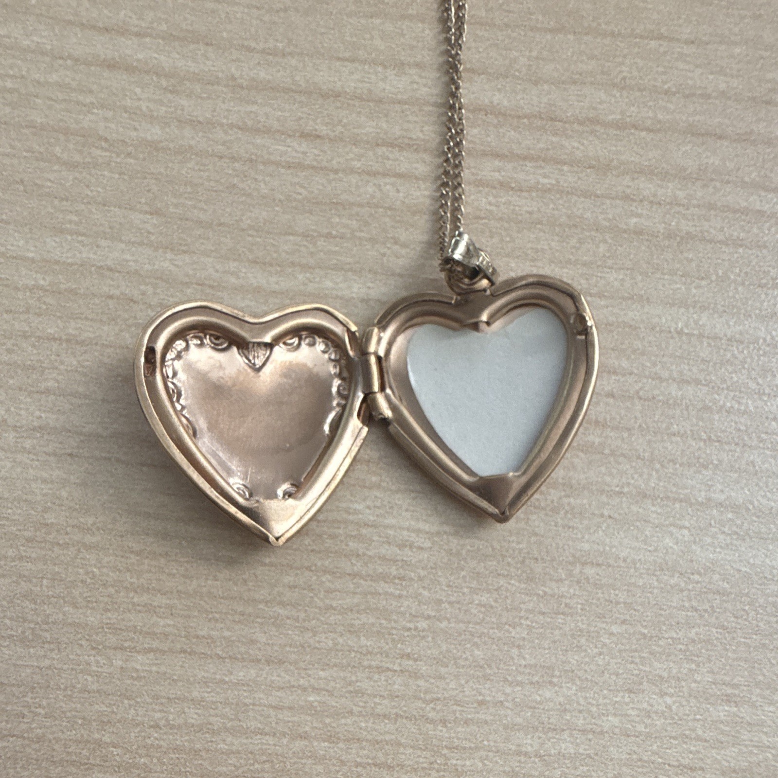 Vintage 14K Gold Filled I Love You Heart Locket Necklace Sterling Silver Bail
