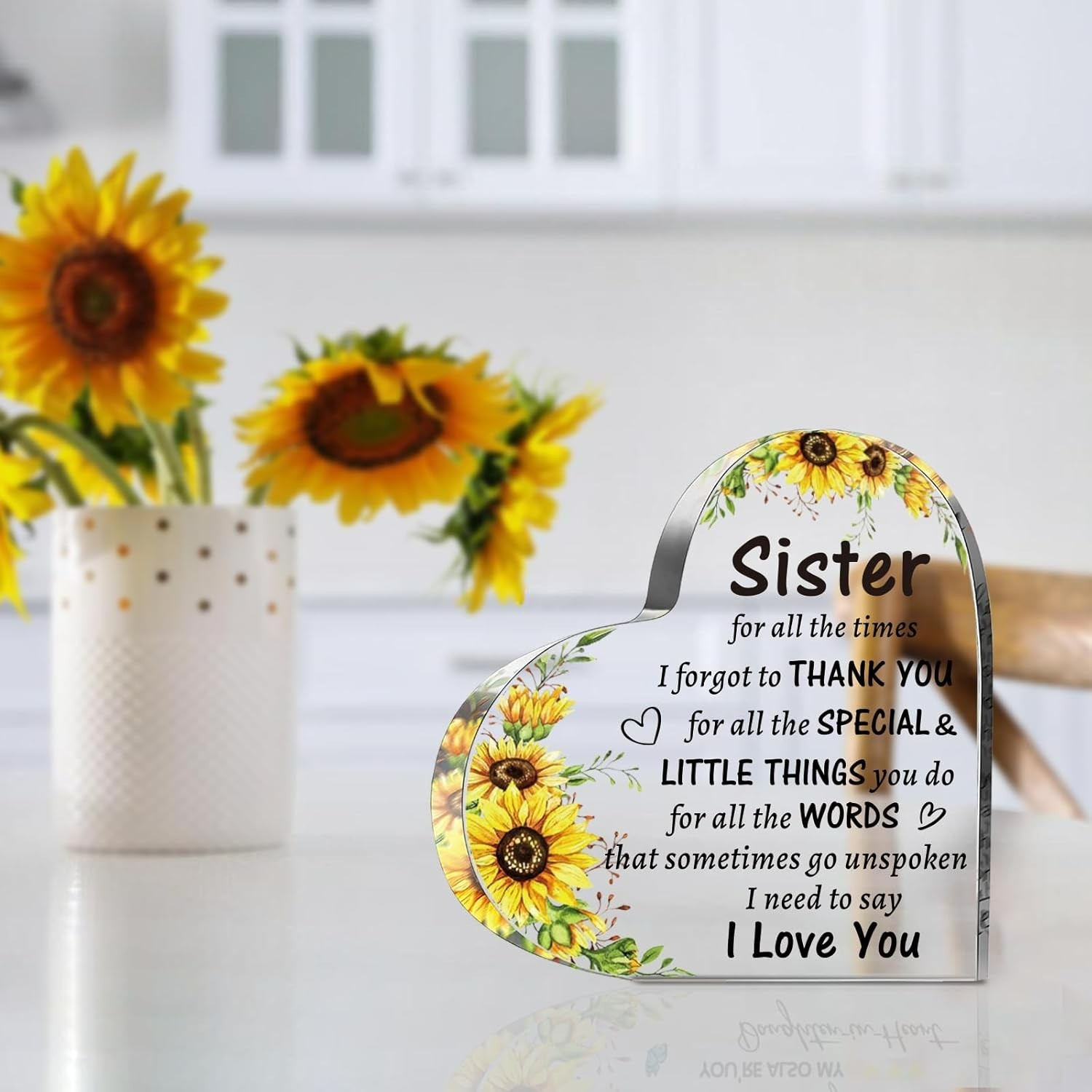 Personalized Acrylic Heart Sign – Touching Gifts for Sisters on Any Celebration