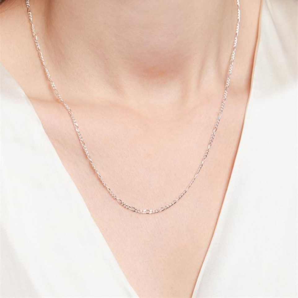 LOT OF TEN (10) Italian 2mm Figaro 20 Inch Flat Chain Necklaces Sterling Silver