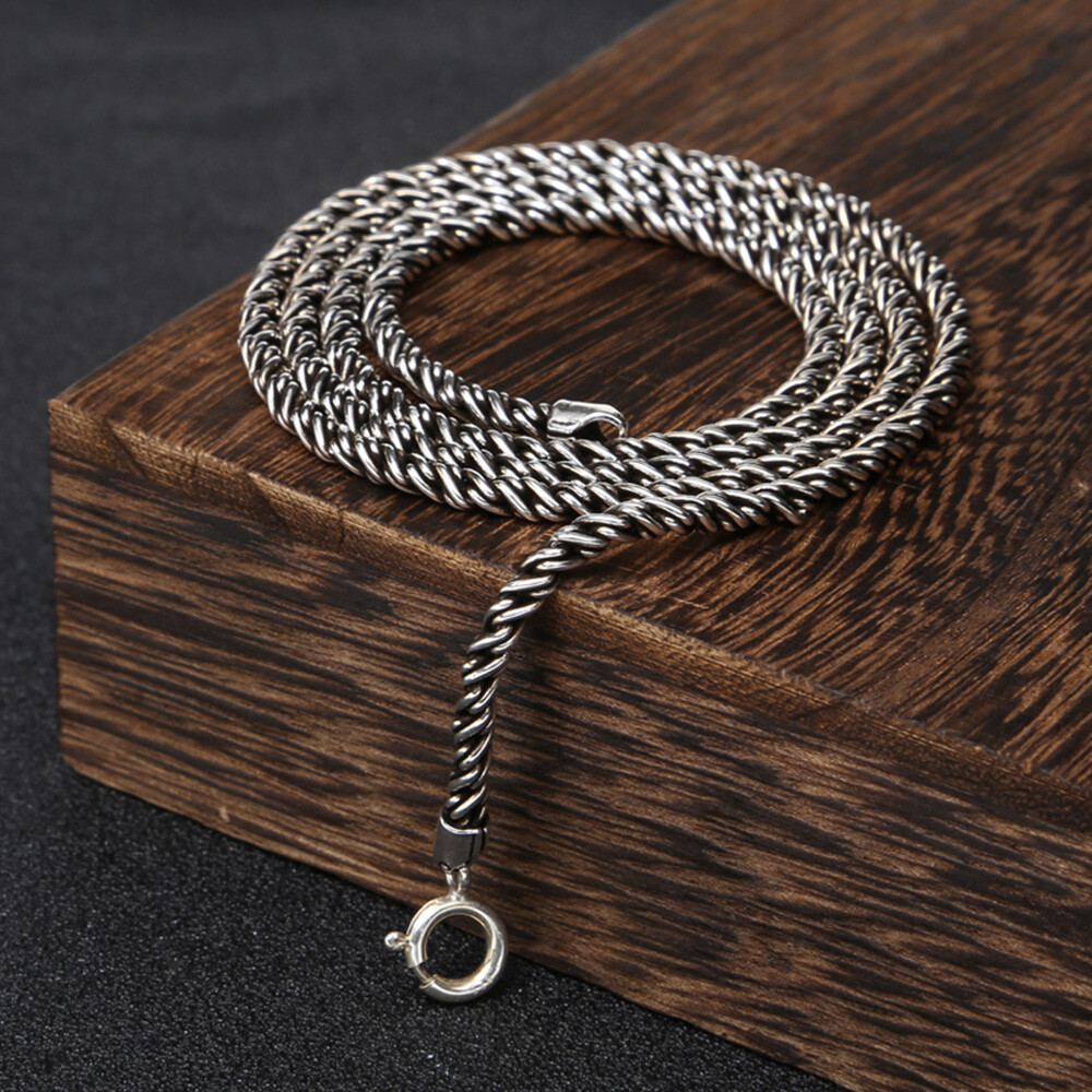 Real 925 Sterling Silver Necklace Rope Link Chain 1mm 1.5mm 2mm 3mm 15.7″- 23.6″