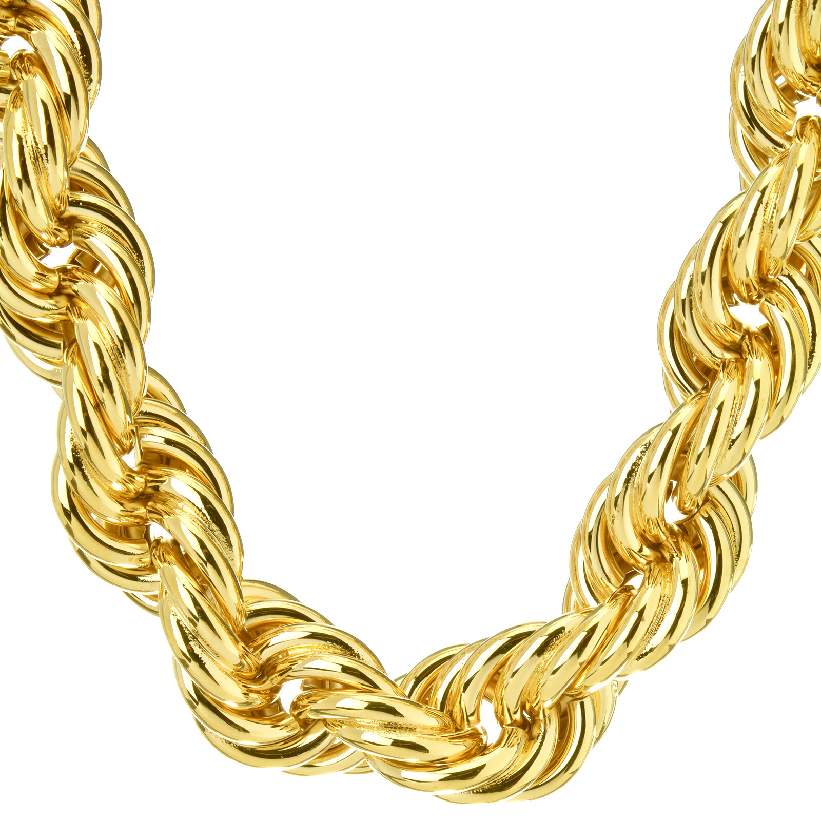 Hip Hop Gold Plated Hollow Chunky Rope Dookie Chain Necklace 30″ or 36″
