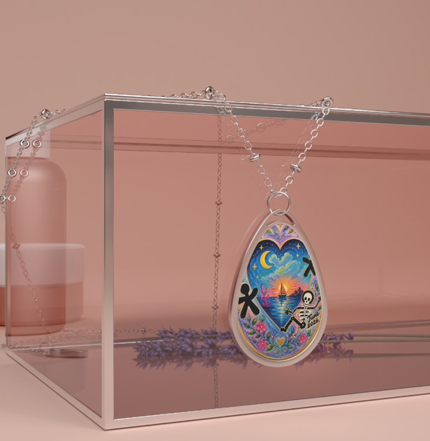 The Heart of a Sailor Original Acrylic Painting • Wearable Art Pendant By JJ