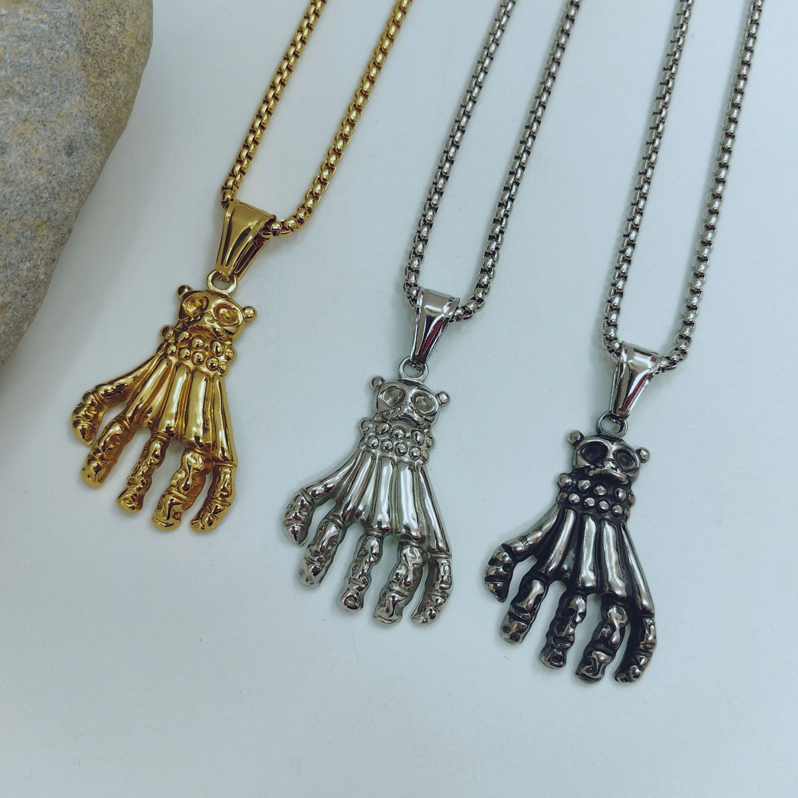 Gold Silver Black Hand Pendant Ideal Accessory For Motorcycle Hip Hop Fans