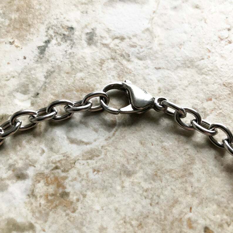8mm x 6mm x 1.6mm Silver Color Stainless Steel Cable Chain Necklace Jewelry