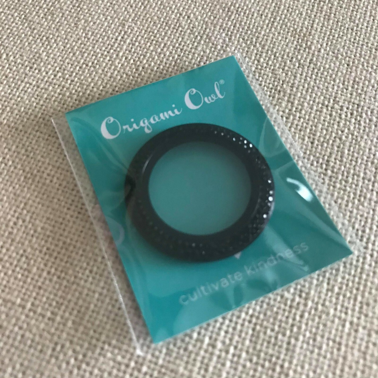 Origami Owl BZ3031 Medium Black w/Jet Pave Fimo Crystal Twist FACE ONLY “NIP”