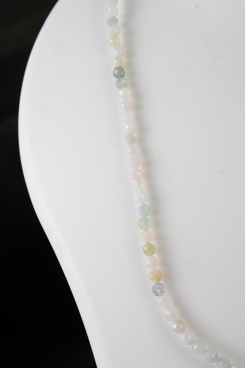 Natural A++ Amazonite Faceted Round Gemstone Beads Women Handmade Necklace 24”