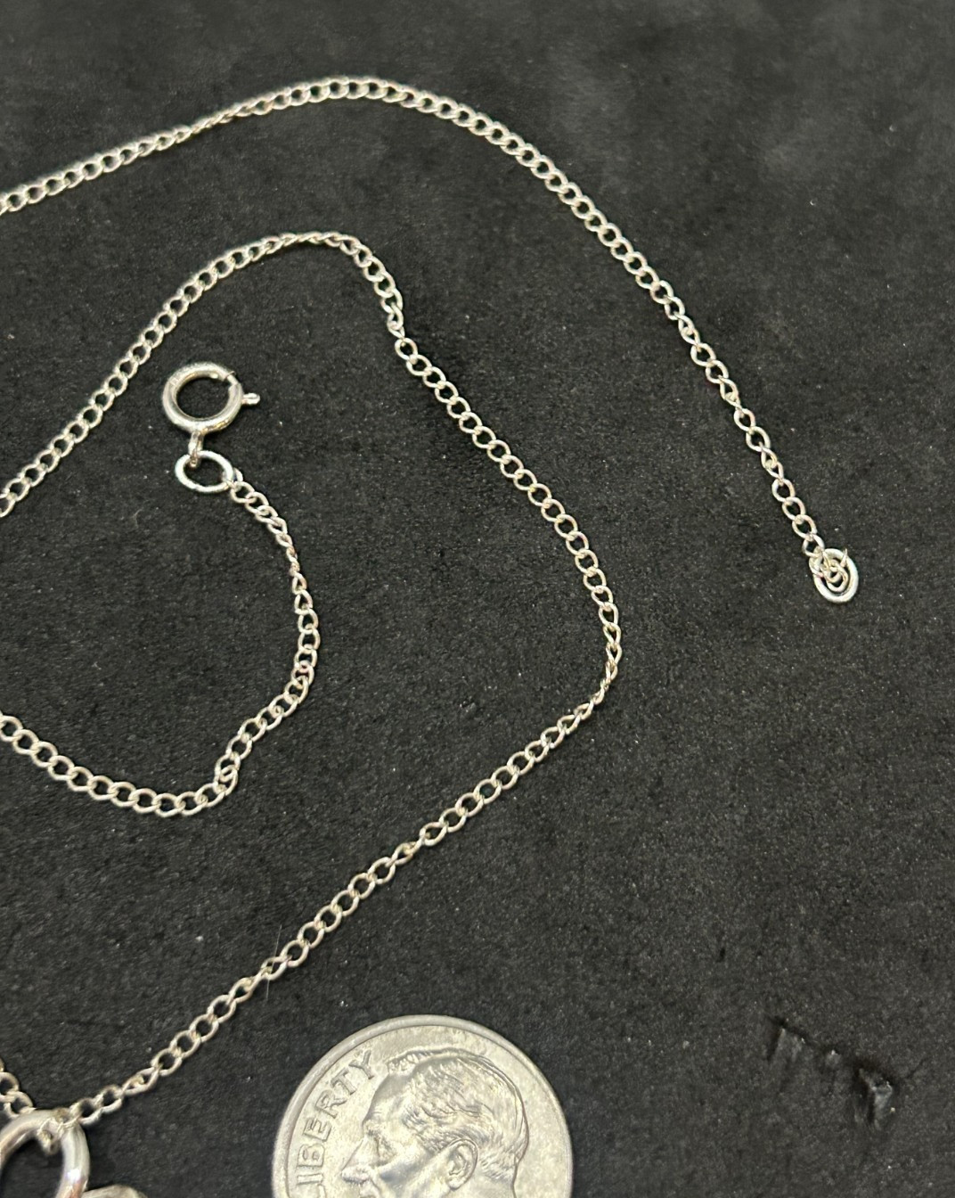 925 Sterling Heart Necklace Pendant 15in 1.5mm – 1.69g