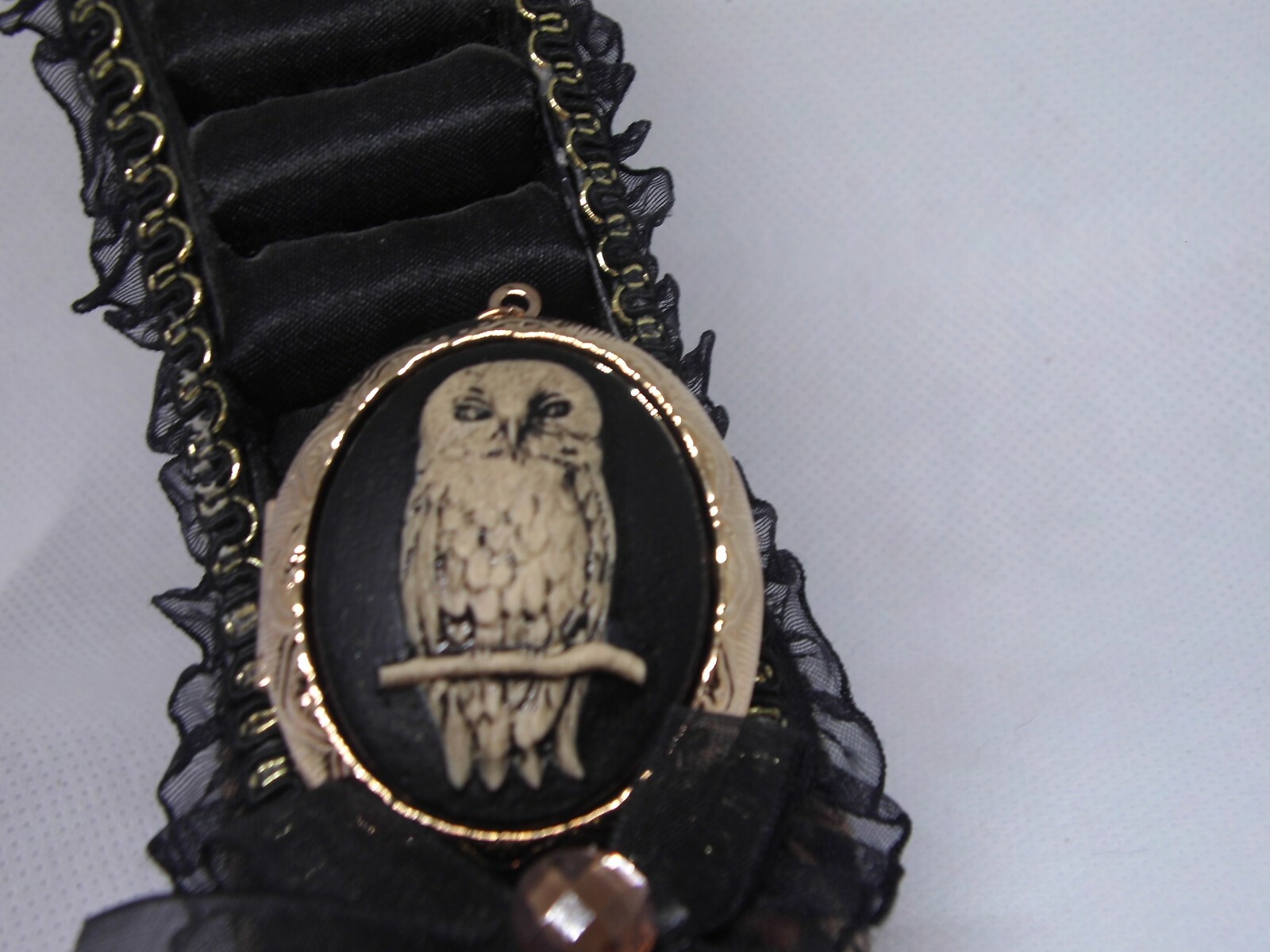 Barn Tree Owl Locket cameo Necklace Photo Memory Keepsake box Pendant pill box
