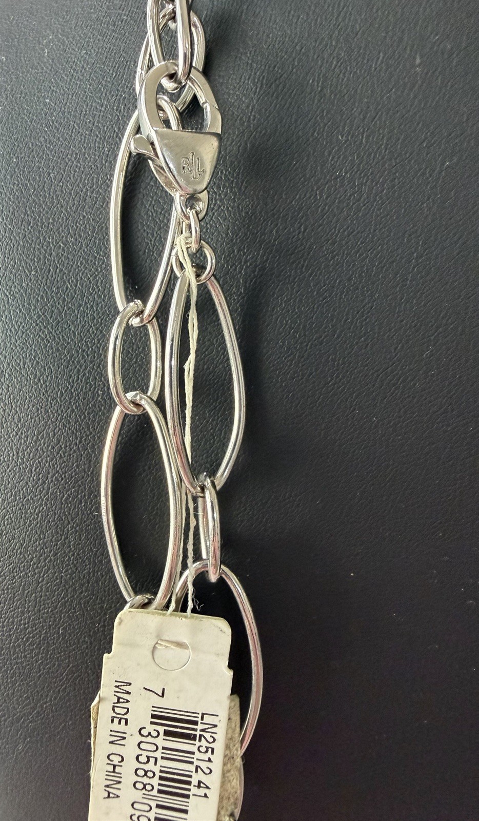 60” Lauren Ralph Lauren Silver-Tone Oval Link Chain Necklace NWT Nordstrom 62 g