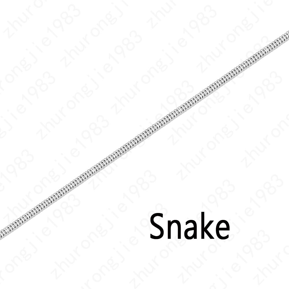 925 Silver Plated Snake Chain Fashion Necklace Lobster Lock Men’s Women’s 16-24″
