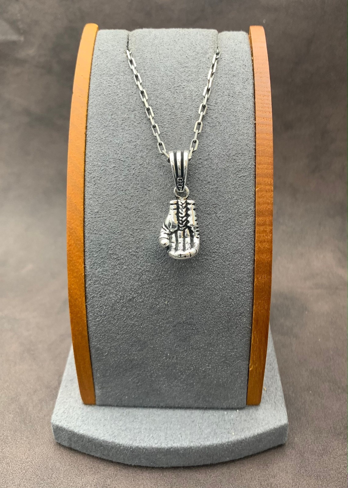 925 Sterling Silver Boxing Glove Pendant with Chain | Solid Silver Sports Theme