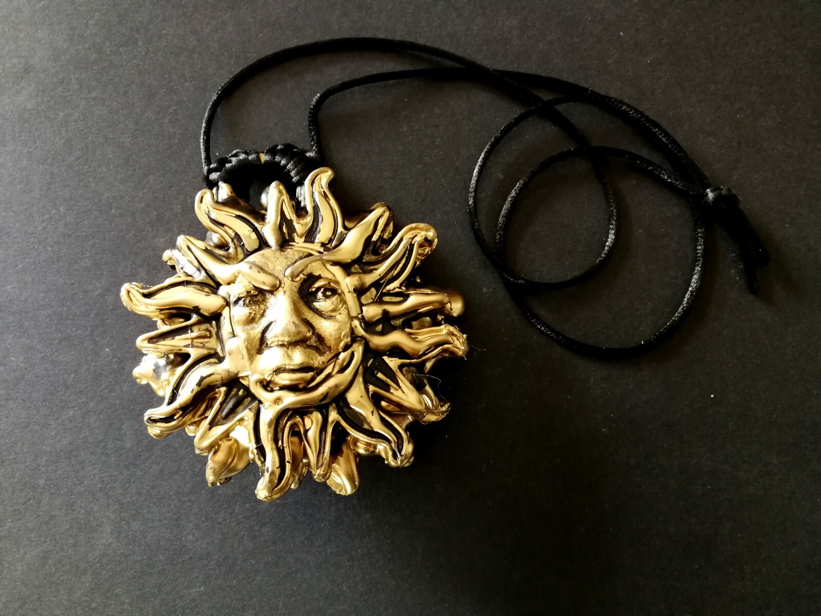 Black Sun Moon Astrology Sign Necklace Pendant Gothic Jewelry Witchcraft Symbols