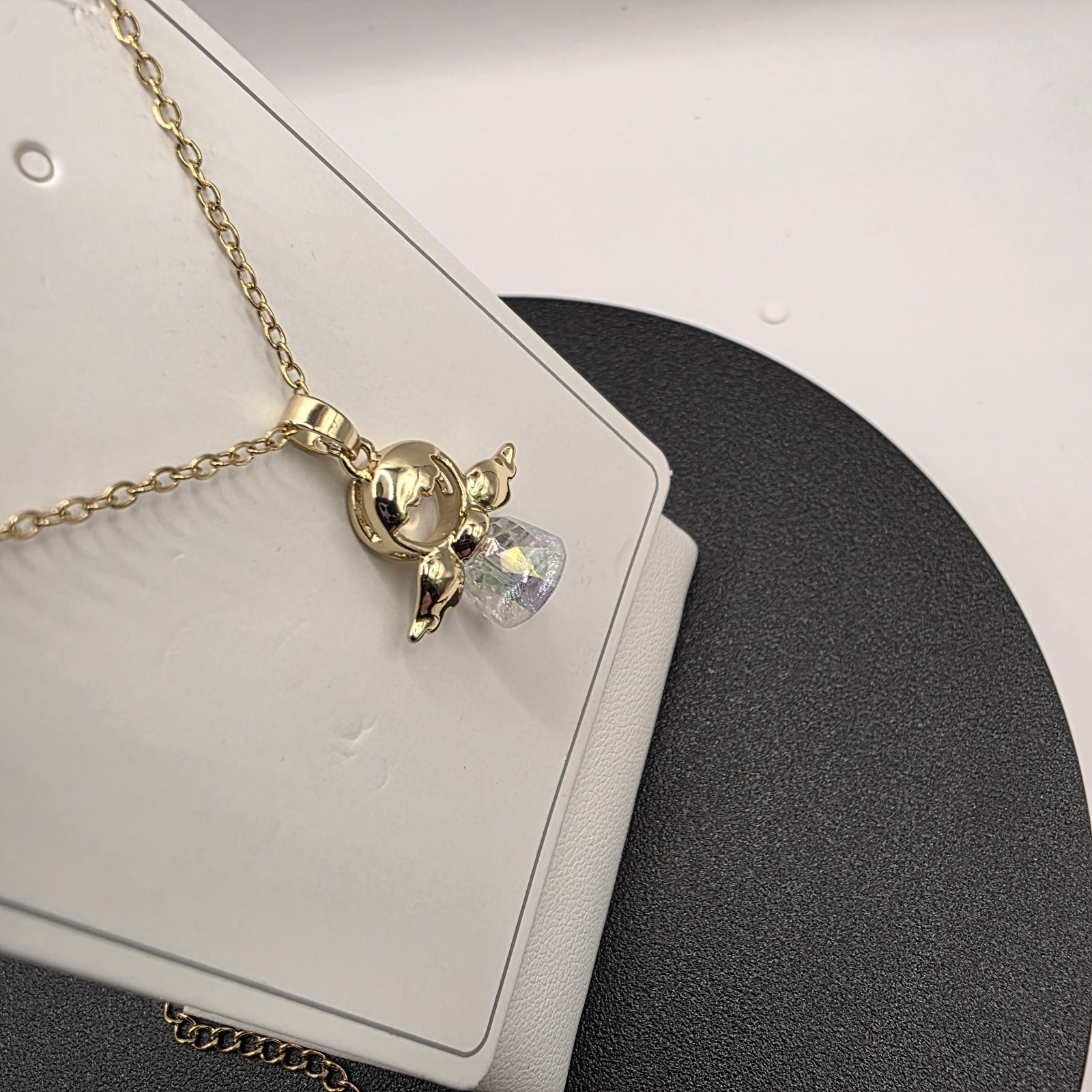 Stainless Steel Copper Plated 16″Necklace w/19mm Angel Pendant