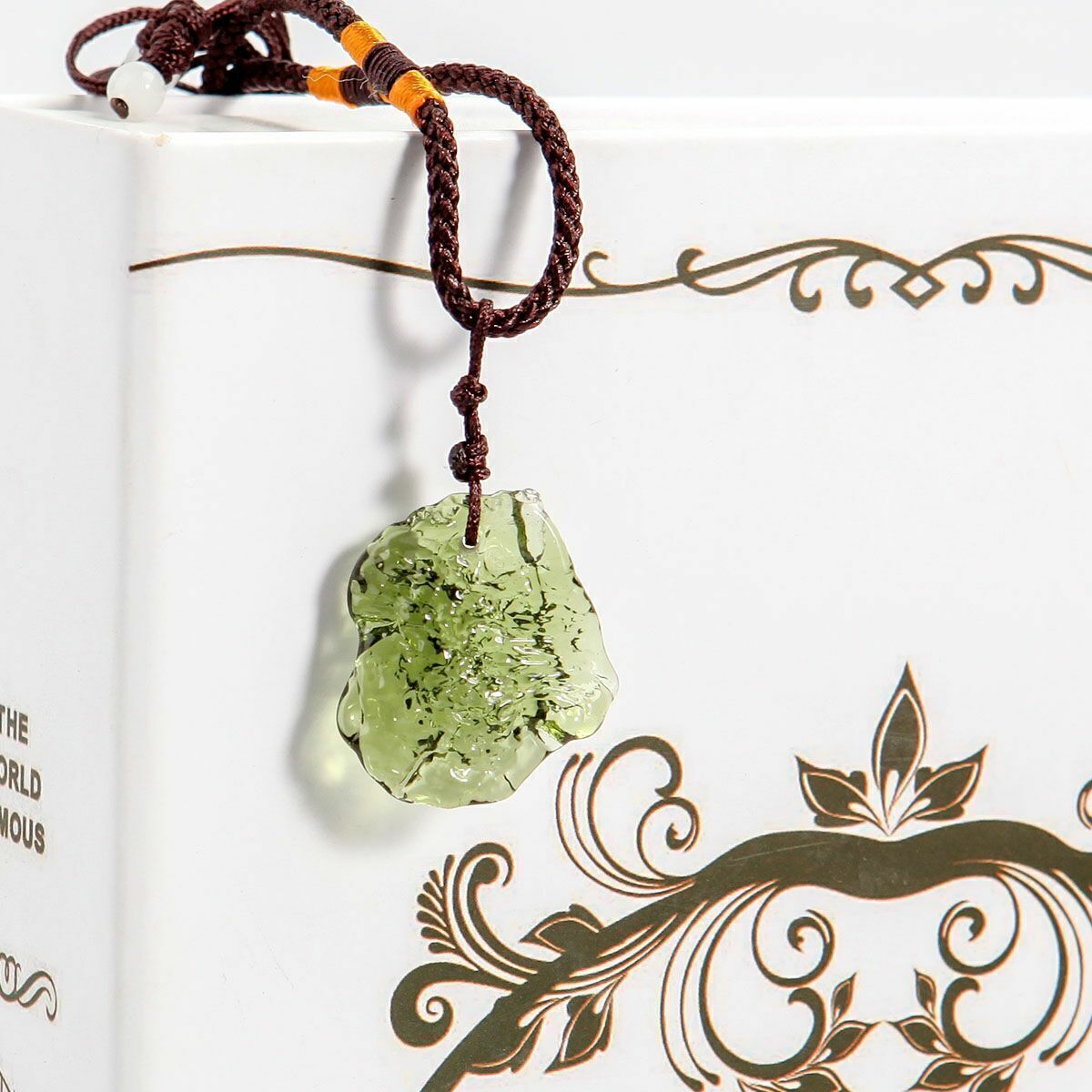 Natural Green Czech Moldavite Meteorite Impact Pendant Necklace Chakra Healing