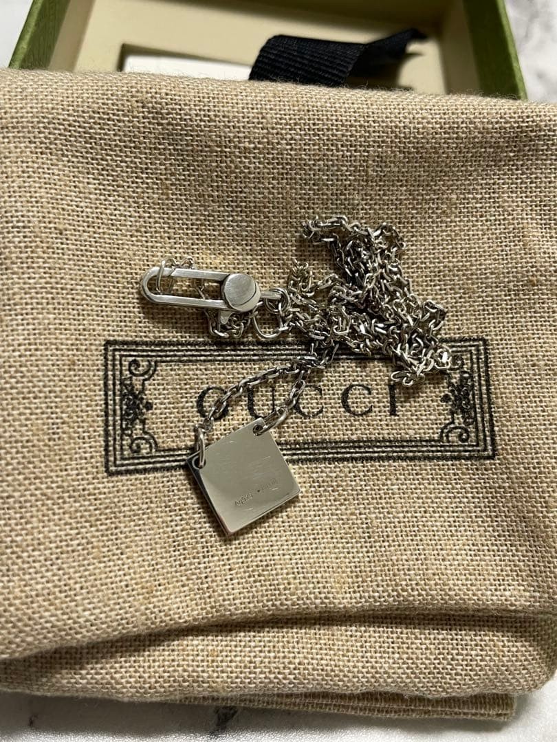 GUCCI Gucci Square Plate Necklace Men Women